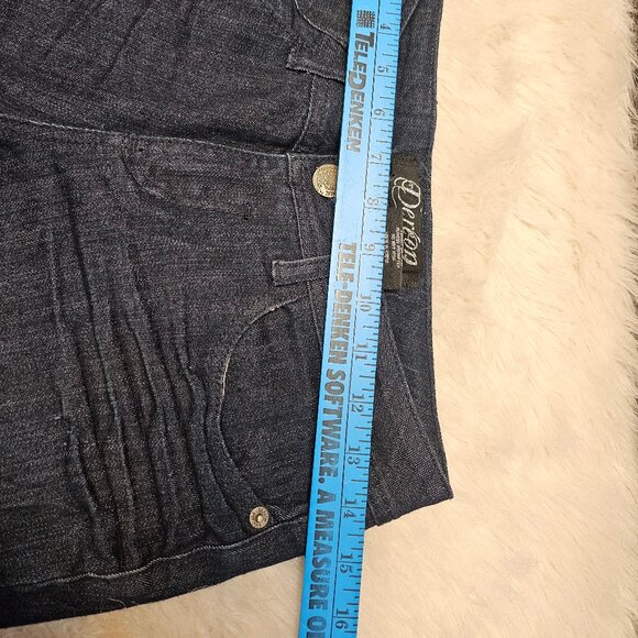 Dereon Women's Blue Dark Wash Skinny Legs Gem Embellished Pockets Jeans 5/6 - Picture 5 of 11